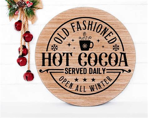 Old Fashioned Hot Cocoa Svg Vintage Christmas Sign Svg Hot Etsy