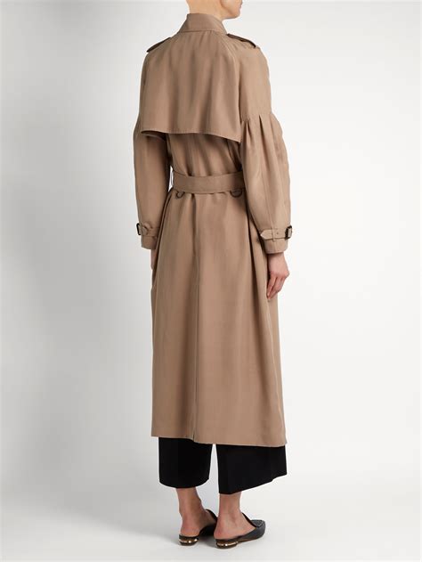 Click Here To Buy Burberry Maythorne Mulberry Silk Trench Coat At Matchesfashioncom Duster Coat