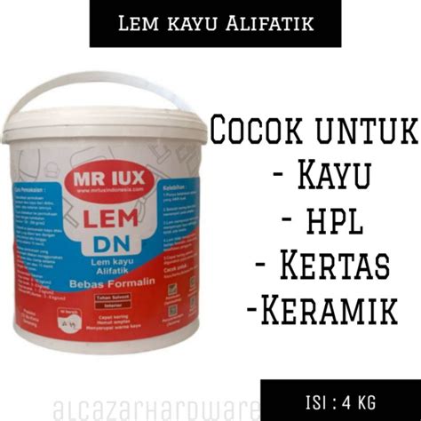 Jual Lem Kayu Alifatik Mr Lux Lem Presto Lem Dn Kemasan 4 Kg Shopee