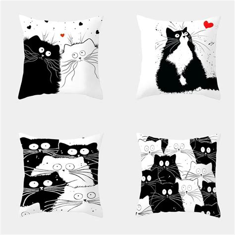 Cat Pillow Case Cover Decorative Pillowcase Cute Creative Cat Throw