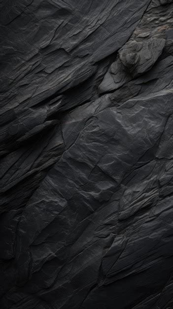 Premium AI Image | A black rock background with a rough texture.