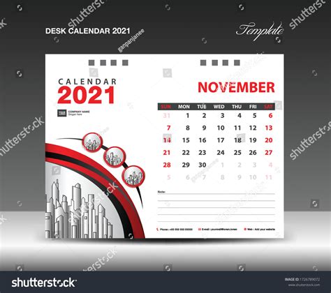 2021 Calendar Design November 2021 Template 库存矢量图（免版税）1726789072