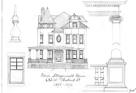 Victorian House Sketch at PaintingValley.com | Explore collection of Victorian House Sketch