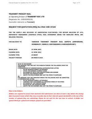 Fillable Online Transnet Request For Quotation No CRAC DNR 34751 Fax