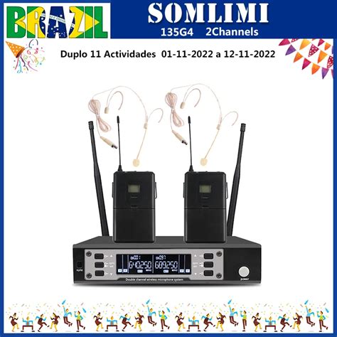 Somlimi Ew135g4 Uhf Bodypack Duplo Canal Handheld Profissional Sistema