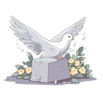 Funeral Dove Clipart Cartoon White Dove Holding Rose Leaves 55 OFF