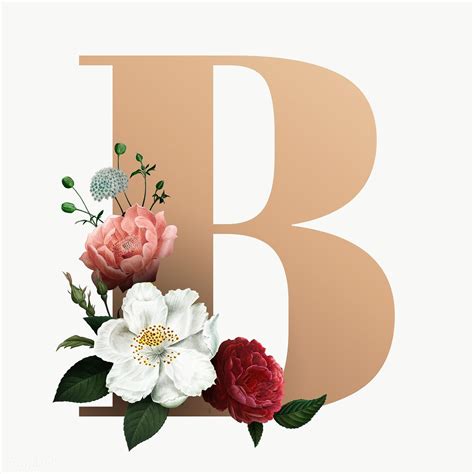 Classic And Elegant Floral Alphabet Font Letter B Transparent Png