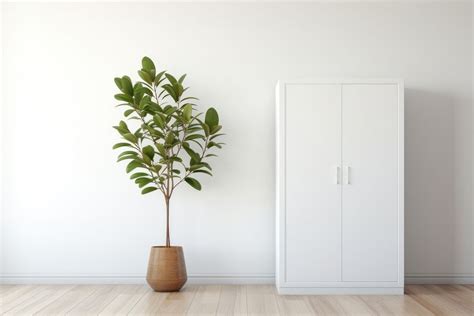 White cabinet furniture plant wall. | Free Photo - rawpixel