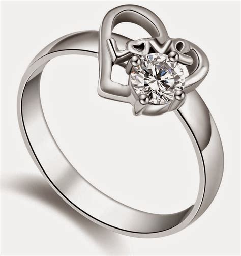 Heart Shaped Women's Wedding Rings with Diamond Model