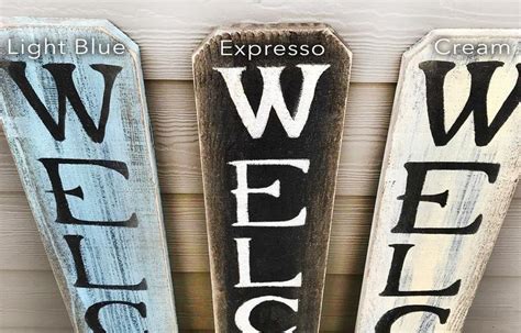 Welcome Sign Fall Rustic Welcome Sign Vertical Front Door Etsy