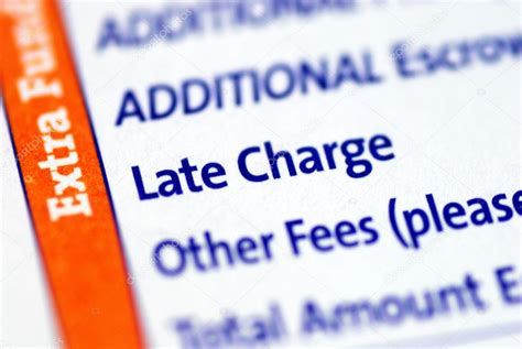 focus   late charge item   mortgage payment coupon stock photo