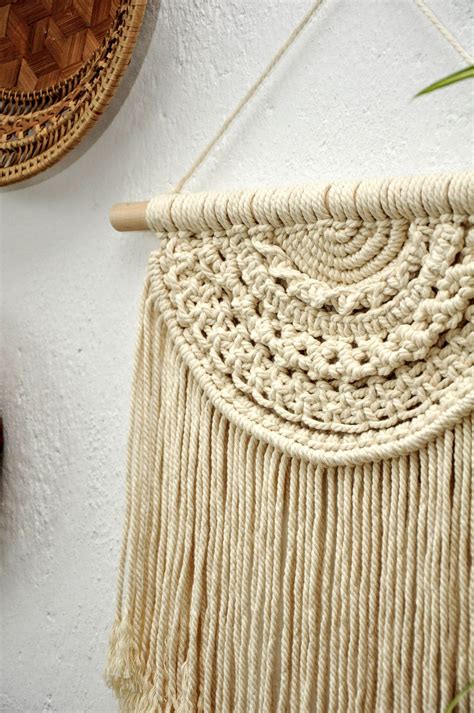 Macrame Semi Circle Wall Hanging Boho Decor Macrame Etsy