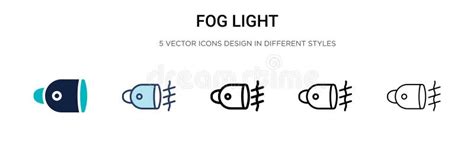 Fog Light Icon In Filled Thin Line Outline And Stroke Style Vector