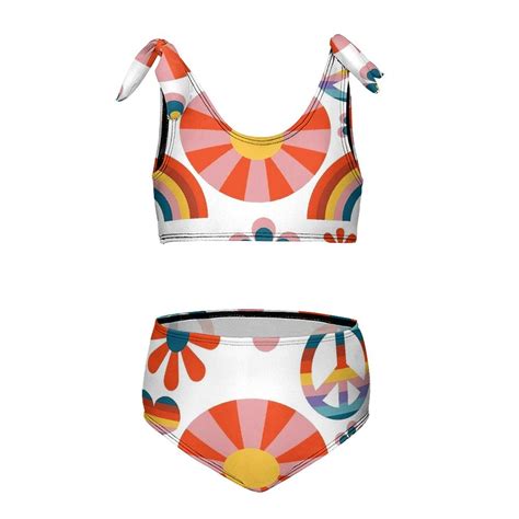 70 S Rainbow Girl S 2 Piece Bikini Set Beach Sport Swimsuit Swimwear 10 12Y150cm Walmart
