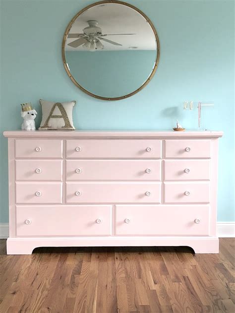 Dresser Makeover Using Peach Kiss By Benjamin Moore Pink Dresser