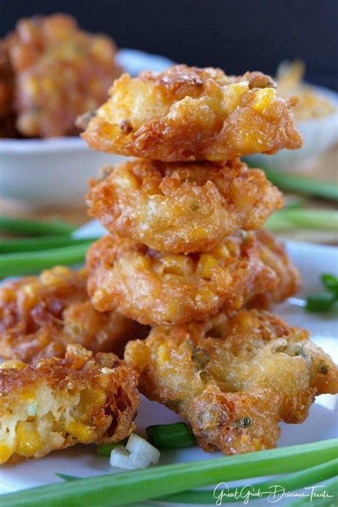 Cheesy Corn Fritter Bites Are Crispy Crunchy And Fried To Perfection A Tasty Corn Fritter