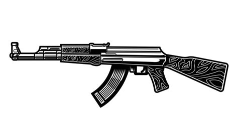 AK47 Assault Rifle Vector Illustration Design 8099511 Vector Art At