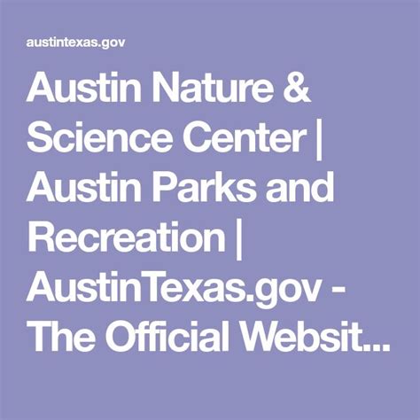 Austin Nature & Science Center | Austin Parks and Recreation ...