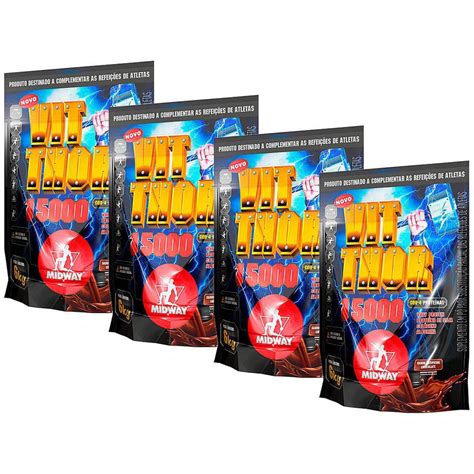 Kit 4 Hipercalórico Vit Thor 15000 Chocolate 6 Kg Midway em