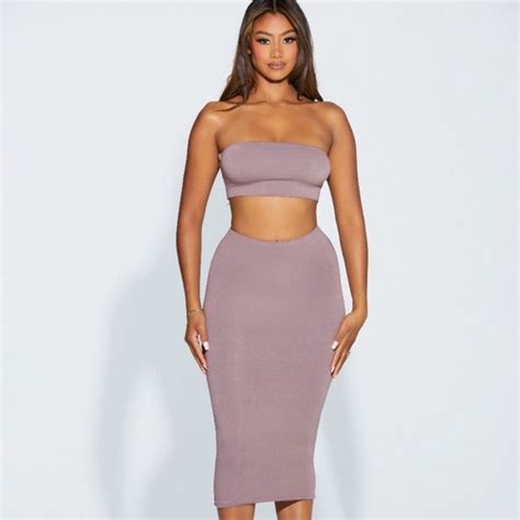 Naked Wardrobe Tops Naked Wardrobe The Nw Meant Tube Yours Crop Top In Toffee Poshmark