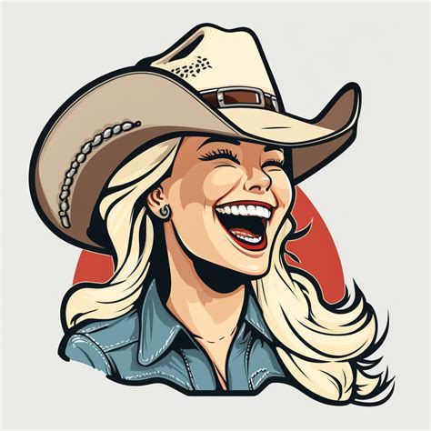 Clipart Cartoon Laughing Bachelorette In Cowboy Hat Nashville Clip