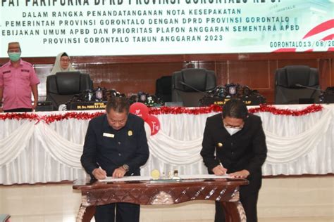 Deprov Dan Penjagub Gorontalo Tandatangani Nota Kesepakatan KUA PPAS