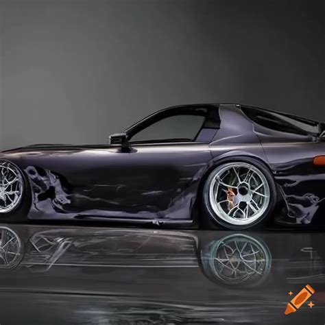 Black Veilside Mazda Rx7 With Kanagawa Wave Decal On Craiyon