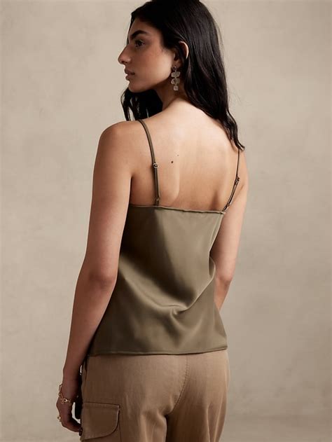 Silky Cowl Neck Camisole Banana Republic Factory