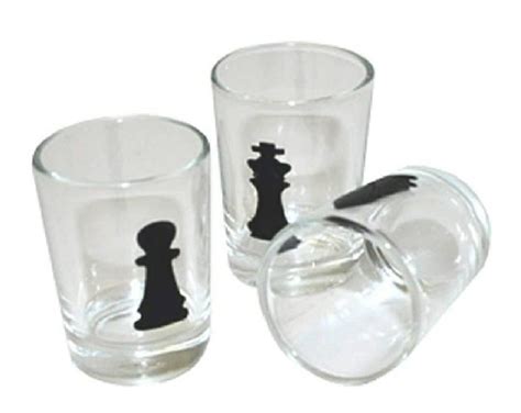 Chess Shot Glass Set Glass Chess Board Party Drinking Game | Etsy