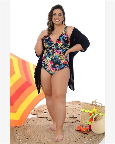 Riachuelo Maiô Com Bojo Tropical Plus Size