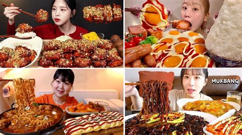 BEST ASMR MUKBANG SPICY FOOD 194 BOKI MIYU ASMR HYONING INAH EATS