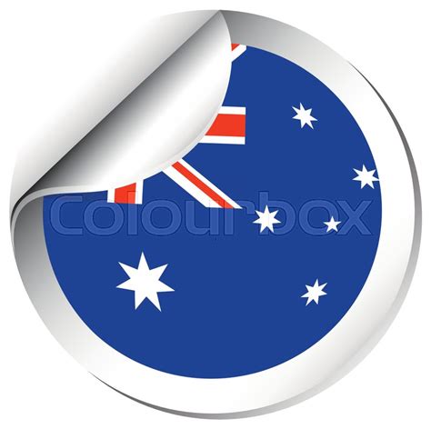 Sticker design for flag of Australia ... | Stock vector | Colourbox