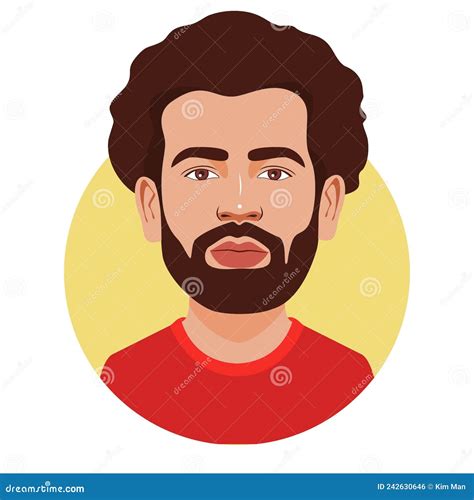 Mohamed Salah Mo Salah Portrait Illustration Flat Vector Design