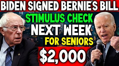 Bernie Sanders Bill Signed Stimulus Check Social Security