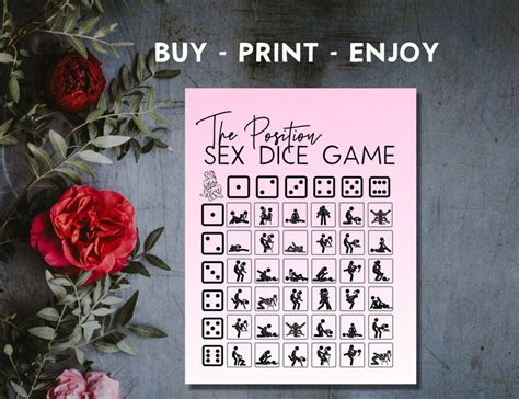 Sex Dice With Sex Positions Printable Sex Game Sexy Gift For Her In A