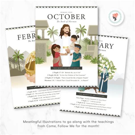 2020 Primary Book Of Mormon Monthly Posters The Red Headed Hostess Primary Books Book Of