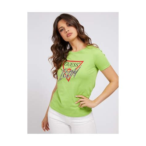 Camiseta Verde Manga Corta Guess Camiseta Verde Logo Guess Ss Cn Icon