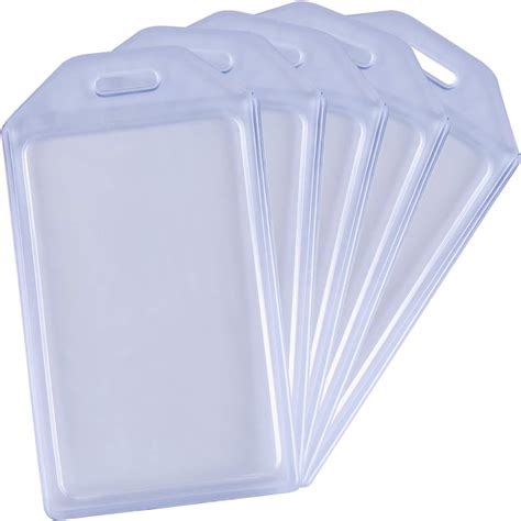 Vetoo 5 Pack Heavy Duty Id Card Badge Holder Hard Plastic