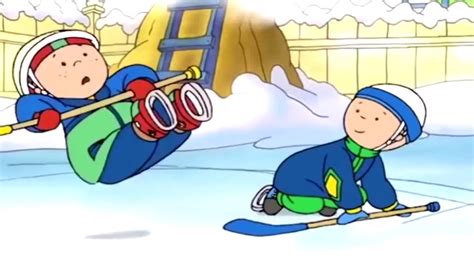 Caillou And Leo Fall On Ice Caillou Cartoon Youtube