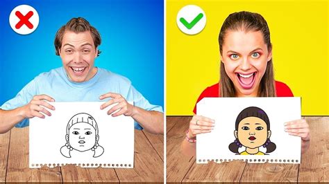 WHO DRAWS IT BETTER CHALLENGE Best Drawing Hacks And Tricks YouTube