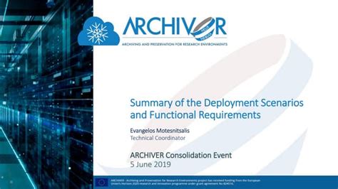 Summary Of The Deployment Scenarios And Functional Requirements Ppt