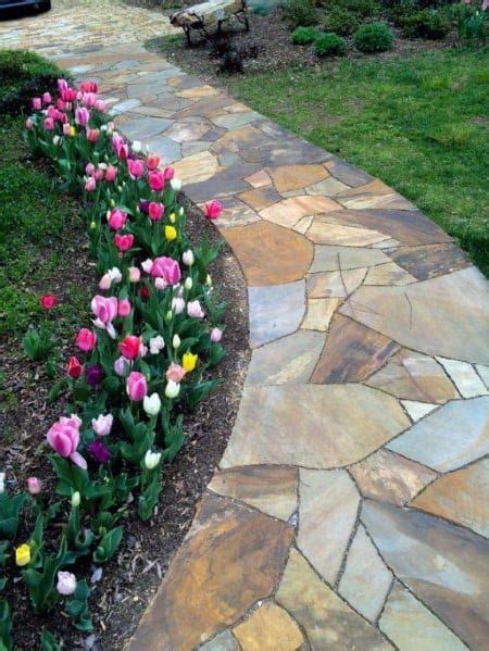 Top 40 Best Flagstone Walkway Ideas - Hardscape Path Designs