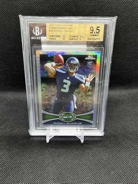 2012 Topps Chrome Prism Refractor 40 Russell Wilson 216 RC For