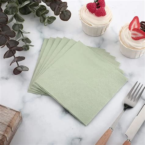 100 250PCS Sage Paper Napkin Disposable Cocktail Napkins 2 Ply Dinner