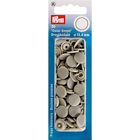 Prym Color Snaps Boutons Pression Plastique Rond Gris 12 4mm 30 Pcs