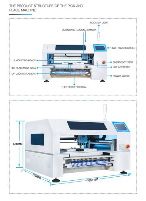 4 Heads 30 Feeders CHMT530P4 Chip Mounter With Yamaha Feeder SMD Pick