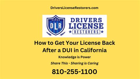 How To Get Your License Back In California After A Dui Drivers