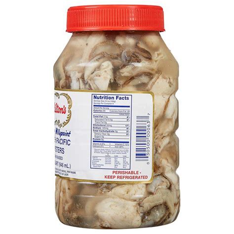 Hiltons Fresh X Small Oysters 32 Oz Costco Food Database