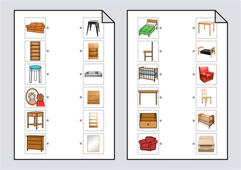 Relacionar muebles pictogramas fotografías Relaciones Soyvisual