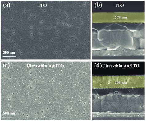 Surface Sem Image Of A Ito And C Ultra Thin Au Modified Ito